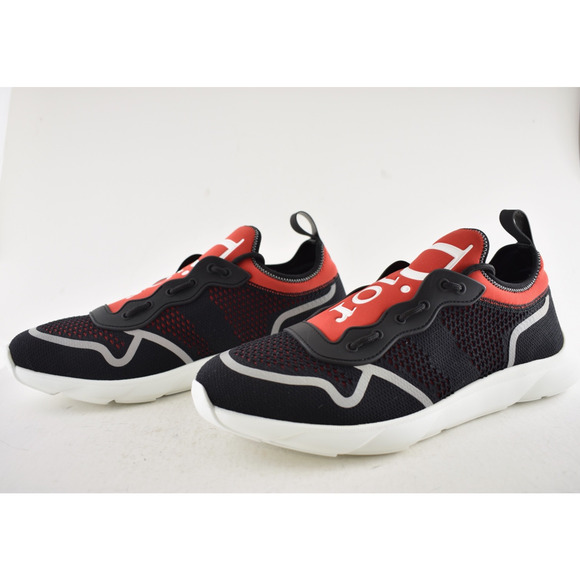 Dior Mens B21 Neo Black Red White Tech Knit Low Top Flat Trainer Sneakers 44 11 - Picture 13 of 15